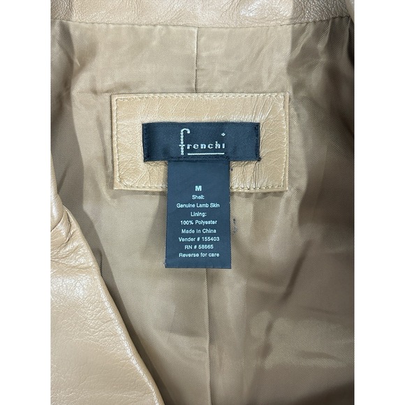 Frenchi Lambskin Leather Jacket Coat Women's Medium Classic Soft Chic Minimalist - Picture 9 of 12